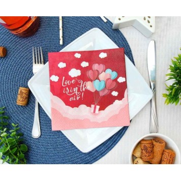 Love Love Is In The Air Red napkin pack of 20 33x33 cm