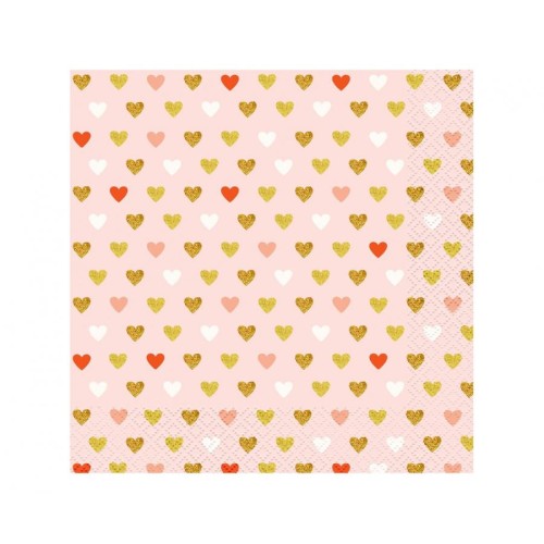 Love XOXO Pink napkin 20 pcs 33x33 cm