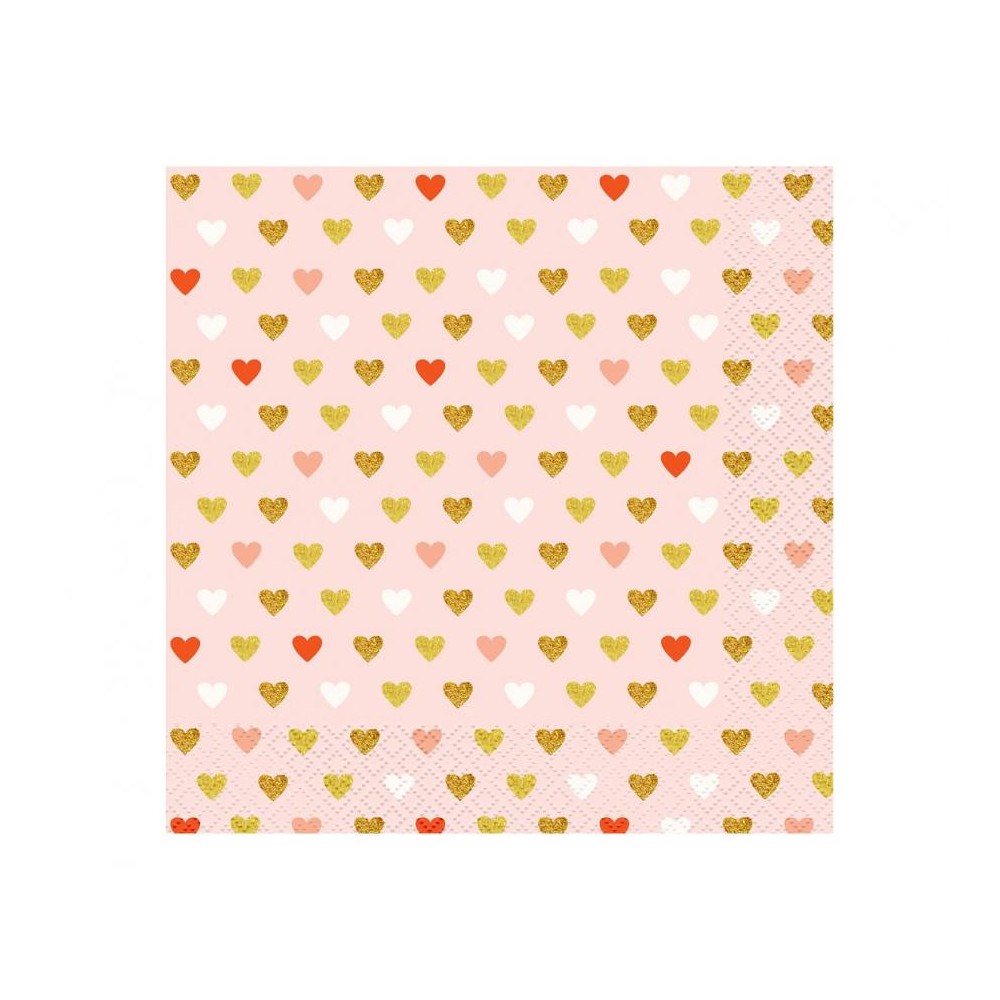 Love XOXO Pink napkin 20 pcs 33x33 cm