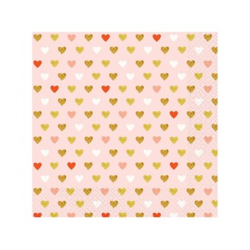 Love XOXO Pink napkin 20 pcs 33x33 cm