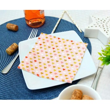 Love XOXO Pink napkin 20 pcs 33x33 cm