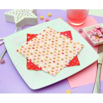 Love XOXO Pink napkin 20 pcs 33x33 cm