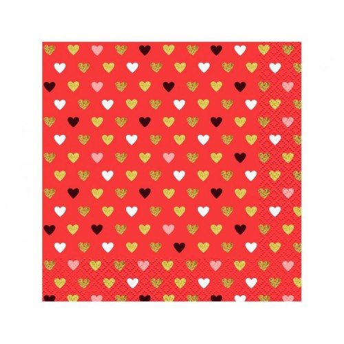 Love XOXO Red napkin 20 pcs 33x33 cm
