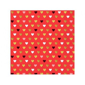 Love XOXO Red napkin 20 pcs 33x33 cm