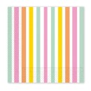 Colour Pastel Stripes napkin 20 pcs 33x33 cm FSC