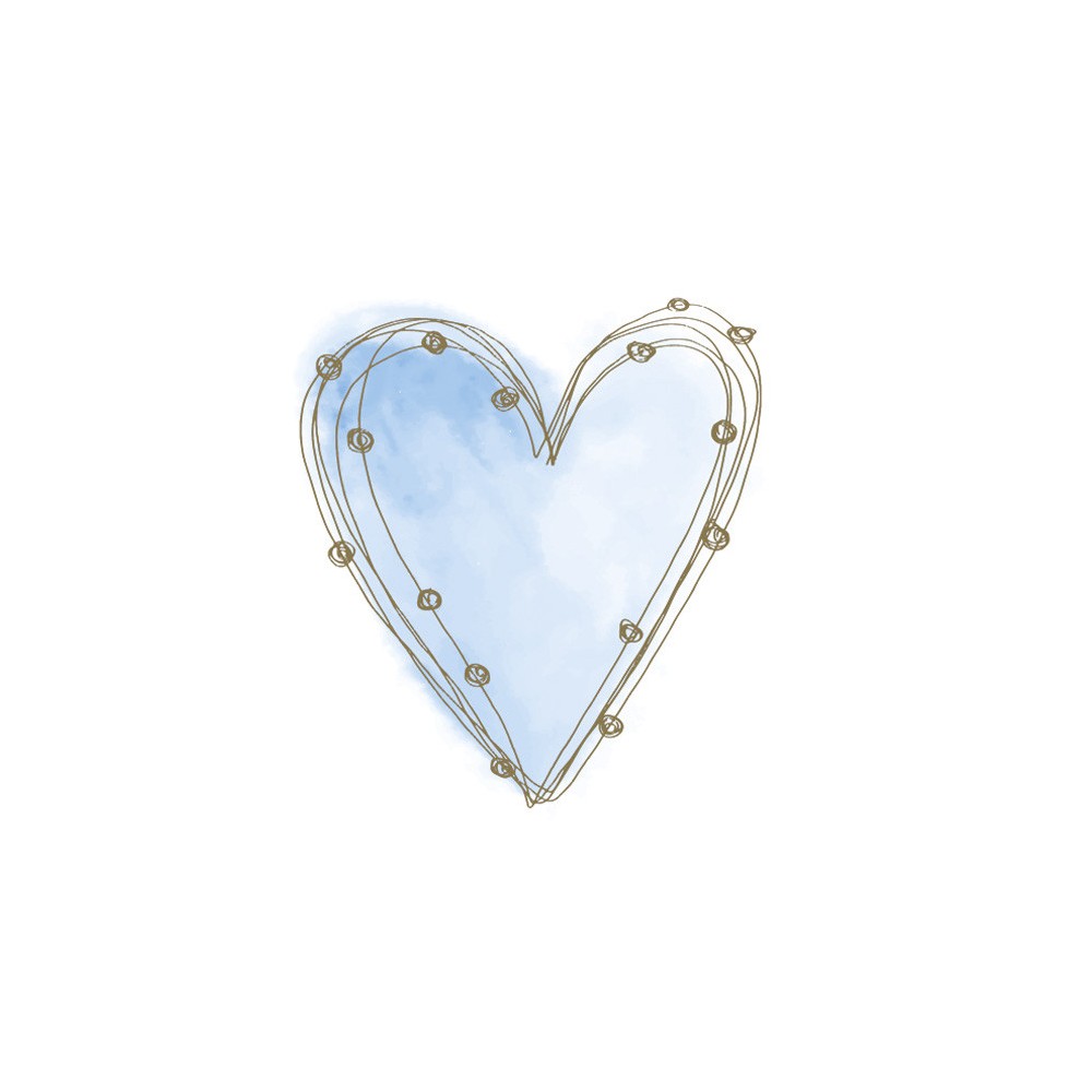 Colour Pastel Blue Heart napkin 20 pcs 33x33 cm