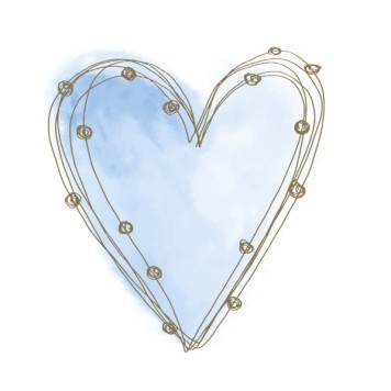 Colour Pastel Blue Heart napkin 20 pcs 33x33 cm