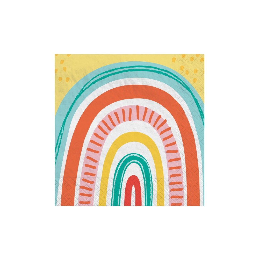Rainbow Retro set of 16 napkins 33x33 cm