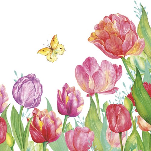 Flower Watercolour Tulip napkin 20 pcs 33x33 cm