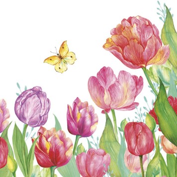 Flower Watercolour Tulip napkin 20 pcs 33x33 cm