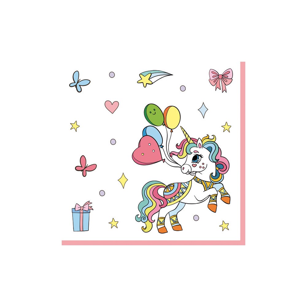Unicorn Colourful napkin 20 pcs 33x33 cm