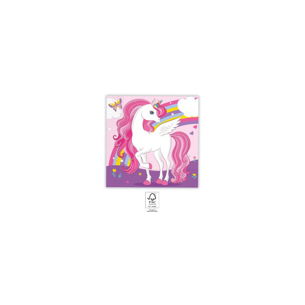Unicorn Rainbow Colors napkin 20 pieces 33x33 cm FSC