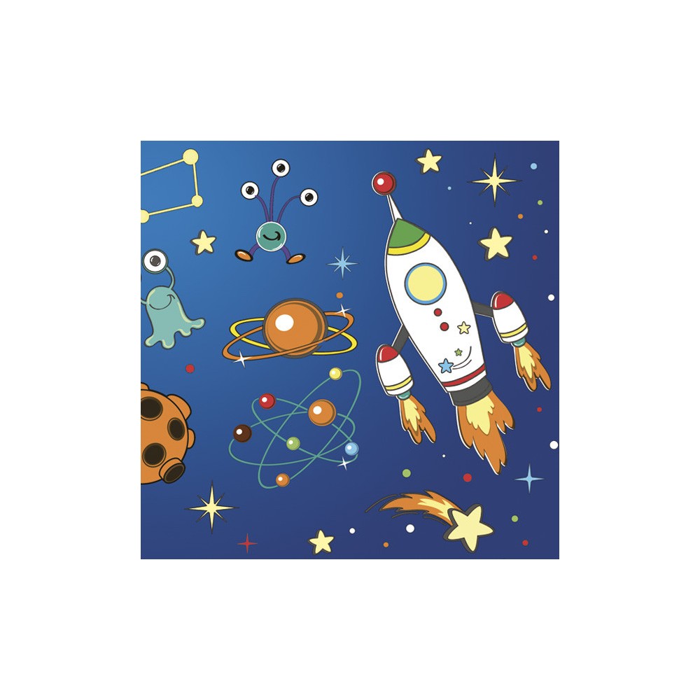 Space Rockets&Aliens napkin set of 20 33x33 cm