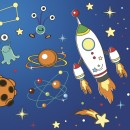 Space Rockets&Aliens napkin set of 20 33x33 cm