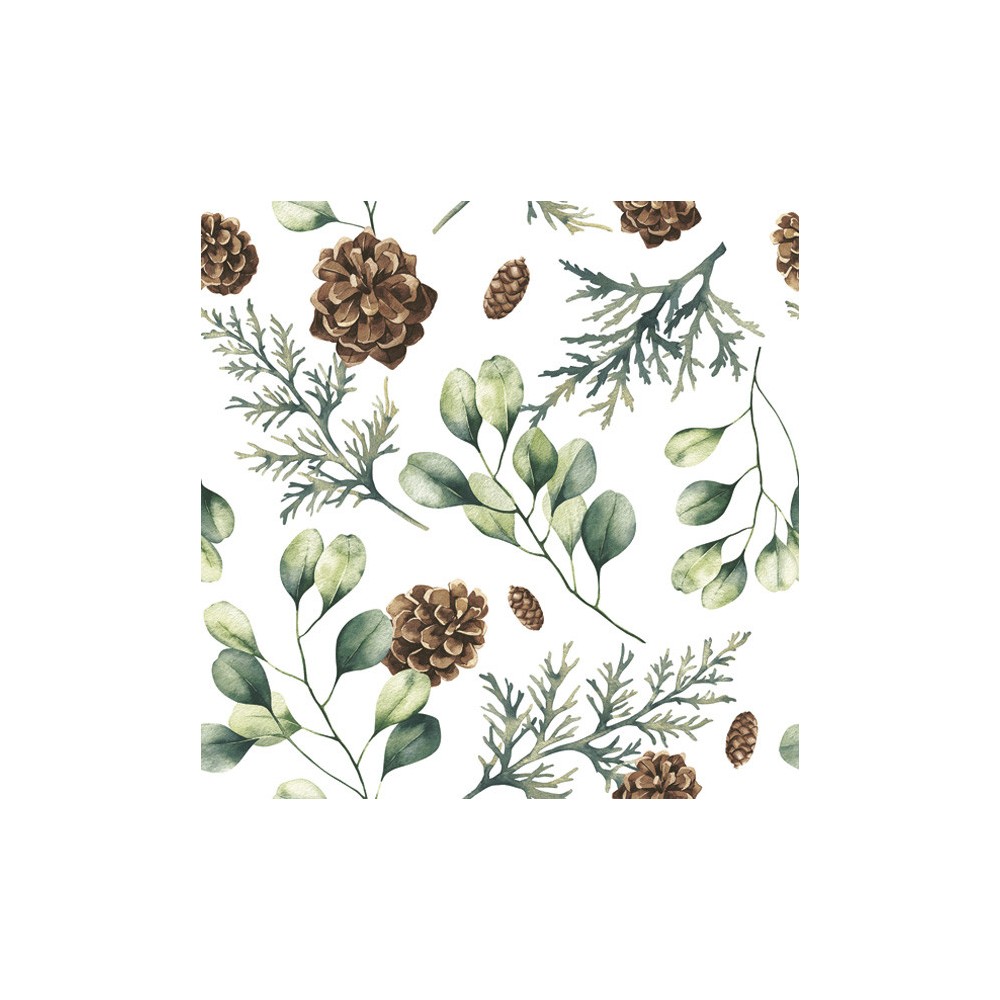 Christmas Eucalyptus with Cones Flower napkin 20 pcs 33x33 cm