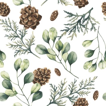Christmas Eucalyptus with Cones Flower napkin 20 pcs 33x33 cm
