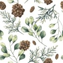 Christmas Eucalyptus with Cones Flower napkin 20 pcs 33x33 cm
