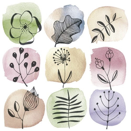 Flower Flora Stamps napkin 20 pcs 33x33 cm