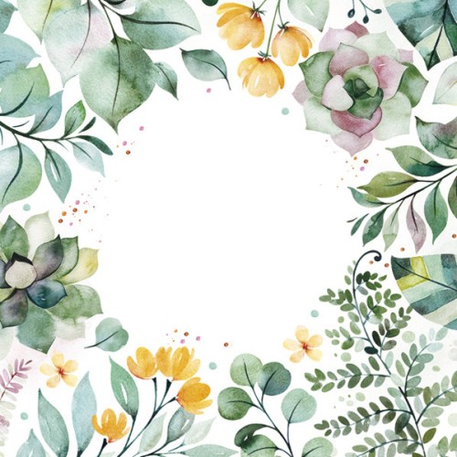 Flower Floral Frame napkin set of 20, 33x33 cm