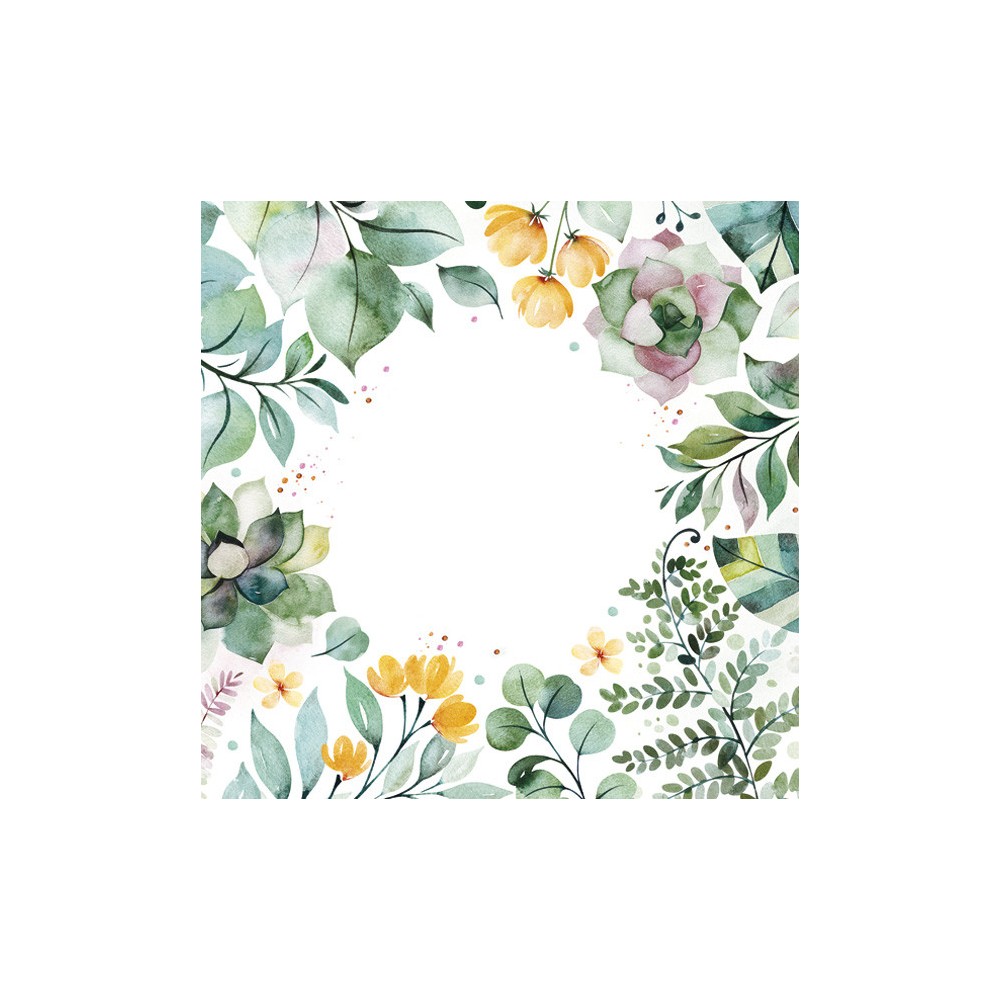 Flower Floral Frame napkin set of 20, 33x33 cm