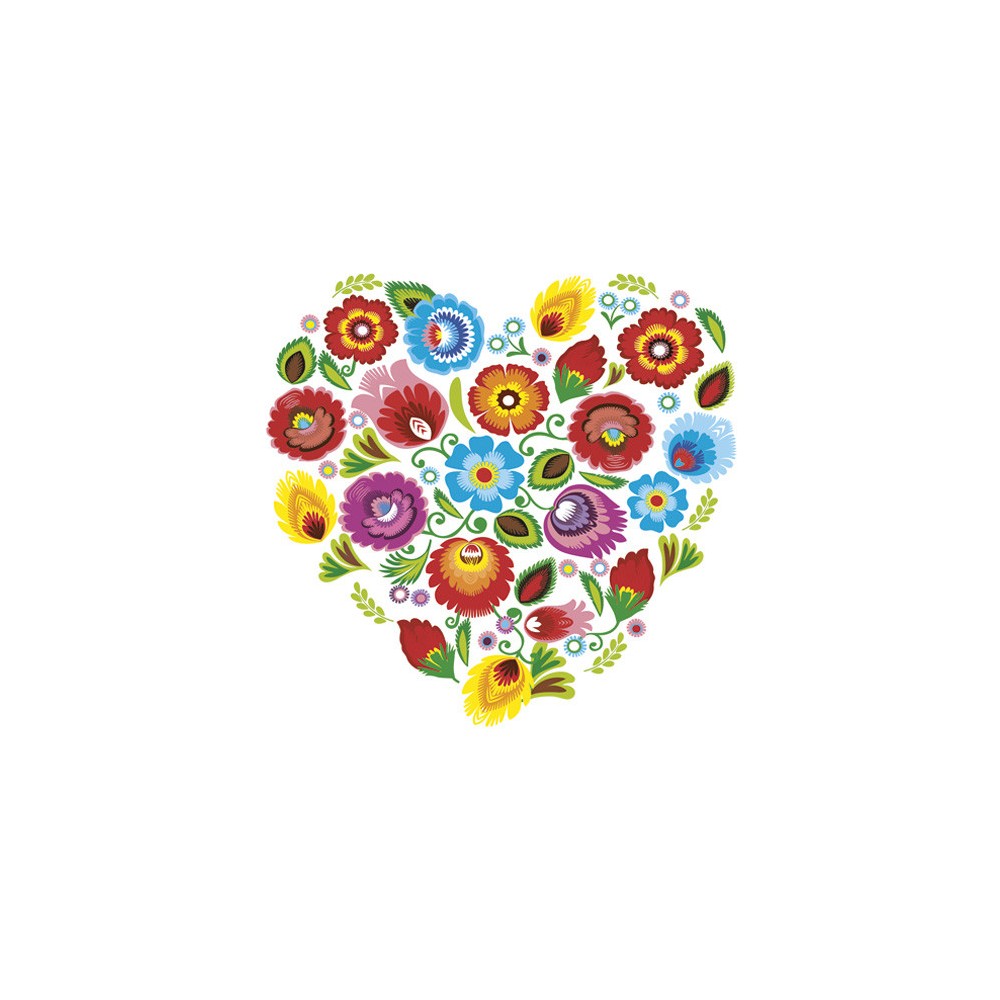 Colour Folk Heart Napkin 20 pcs 33x33 cm