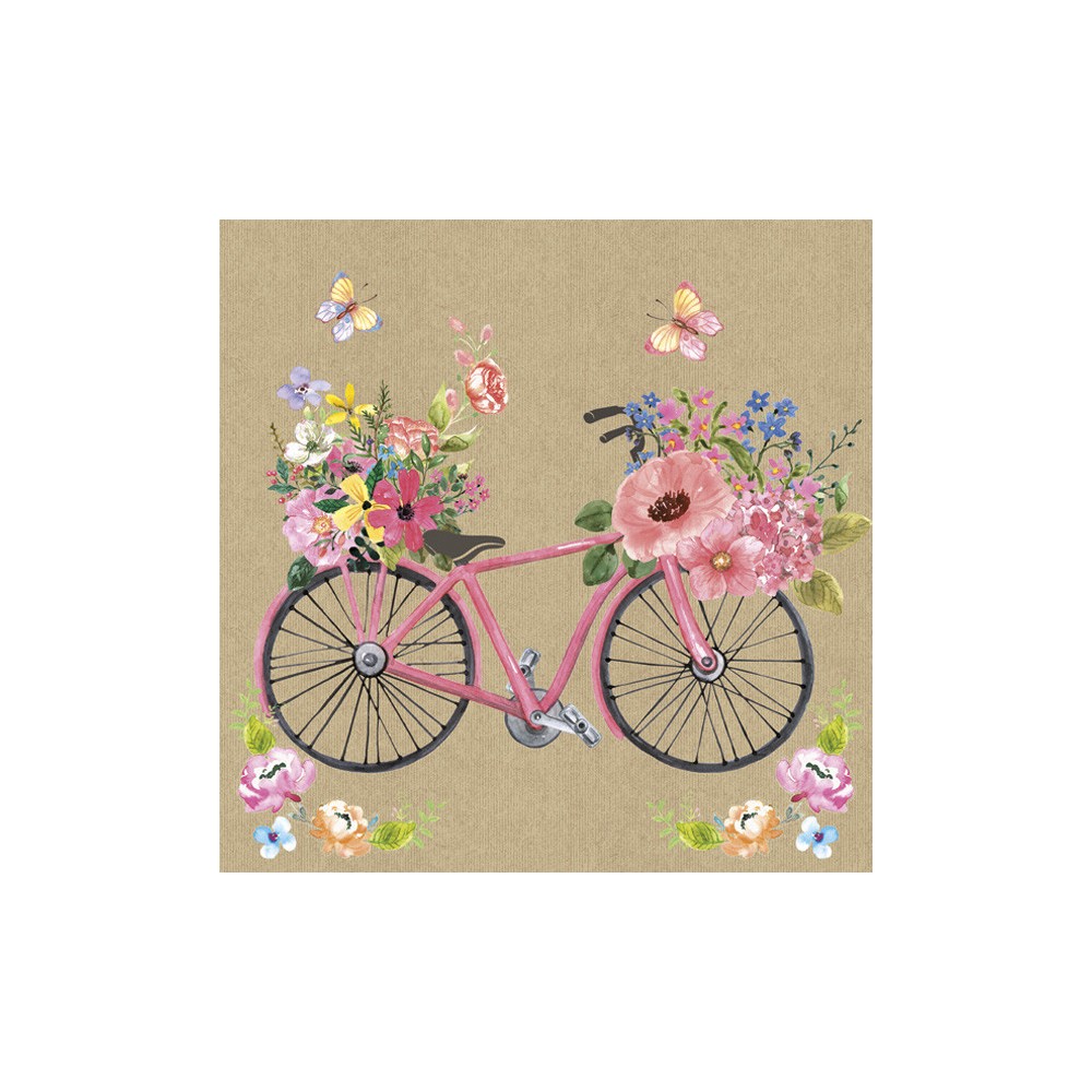Flower Full on Kraft napkin set of 20 33x33 cm