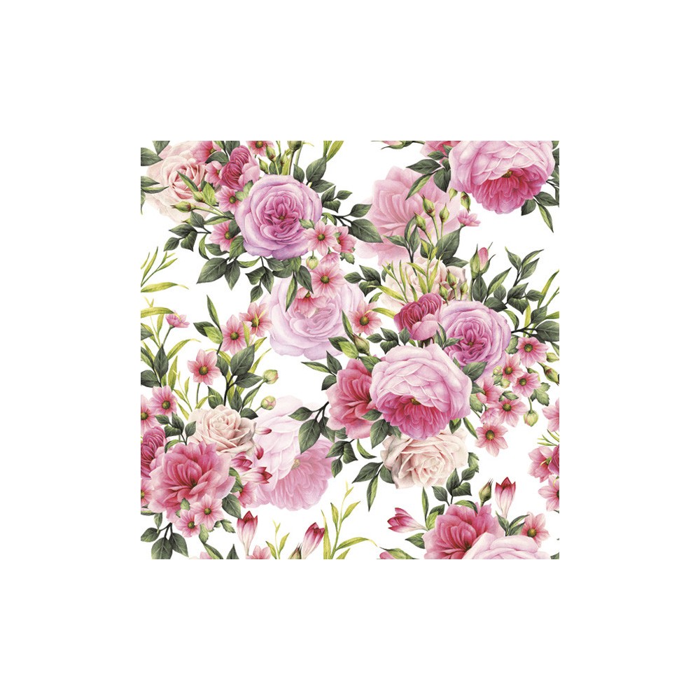 Flower Rose Twigs with Leaves napkins 20 pcs 33x33 cm