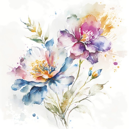 Flower Watercolour Pastel napkin 20 pcs 33x33 cm