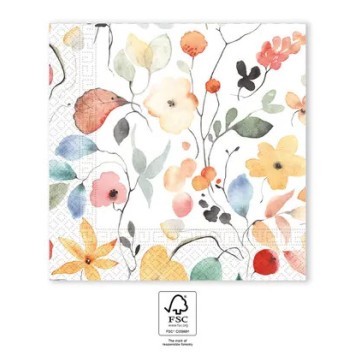 Flower Watercolor Bouquet napkin 20 pcs 33x33 cm