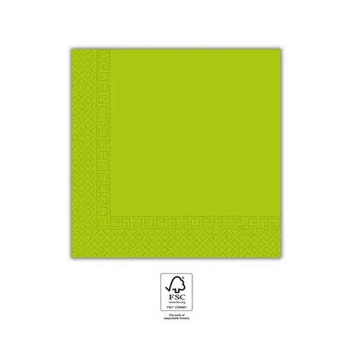 Colour Unicolour Green Light Green Napkin, Pack of 20, 33x33 cm FSC