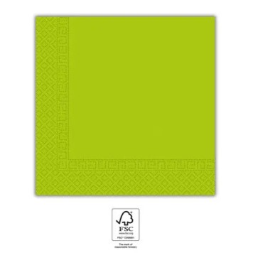 Colour Unicolour Green Light Green Napkin, Pack of 20, 33x33 cm FSC