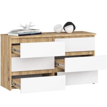 KOMODA CL100 6SZ PK DĄB ARTISAN / BIAŁA