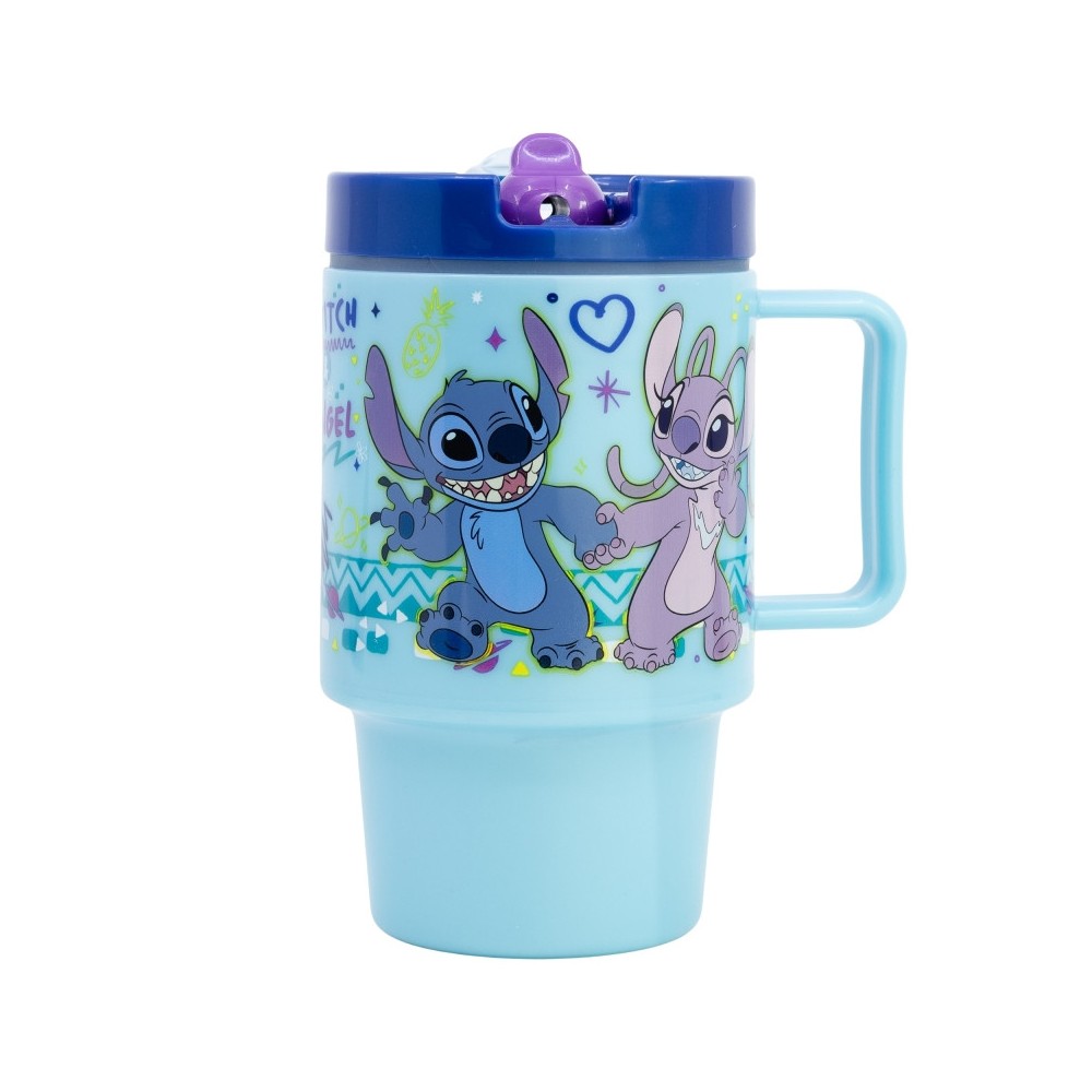 Disney Lilo and Stitch Drawing drinking straw mug 530 ml