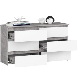 KOMODA CL100 6SZ PK BETON / BIAŁA