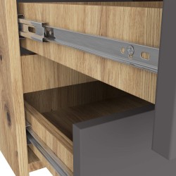 KOMODA CL100 6SZ PK DĄB ARTISAN / SZARA