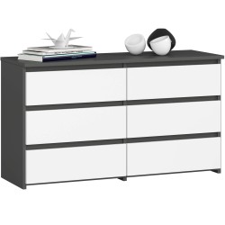 KOMODA CL100 6SZ PK SZARA / BIAŁA