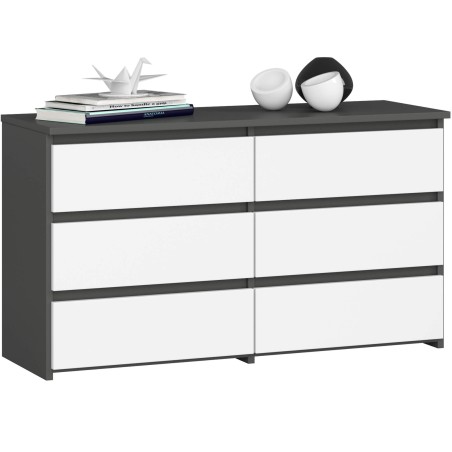 KOMODA CL100 6SZ PK SZARA / BIAŁA