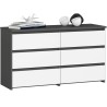 KOMODA CL100 6SZ PK SZARA / BIAŁA
