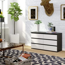 KOMODA CL100 6SZ PK SZARA / BIAŁA
