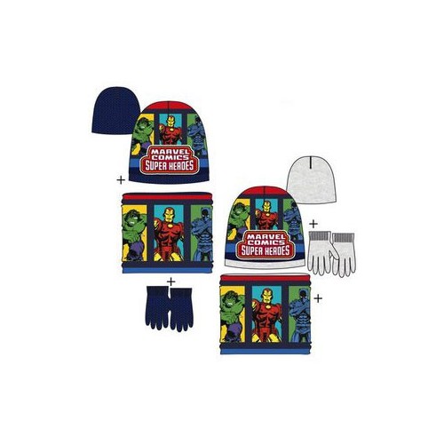 Avengers kids hat + snood + gloves set
