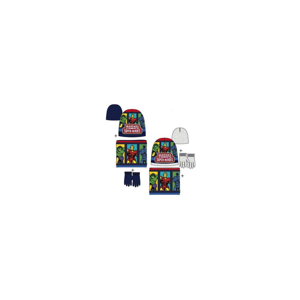 Avengers kids hat + snood + gloves set