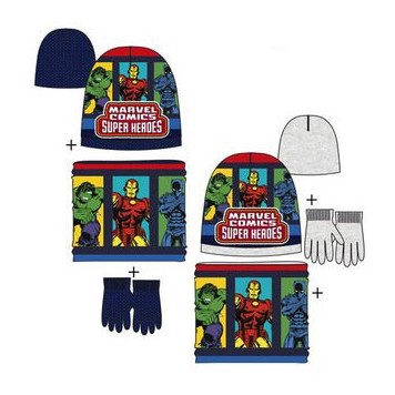 Avengers kids hat + snood + gloves set