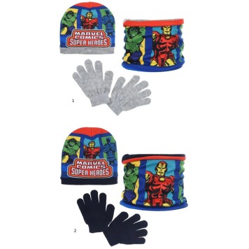 Avengers kids hat + snood + gloves set