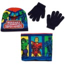 Avengers kids hat + snood + gloves set