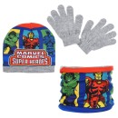 Avengers kids hat + snood + gloves set