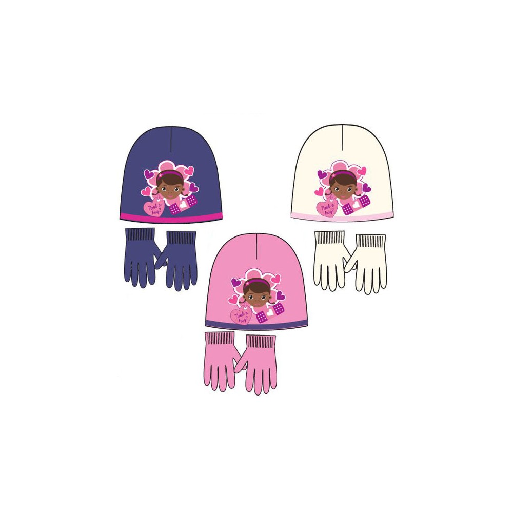 Doc McStuffins Hug Disney Dr. Plush children's hat + glove set 52-54 cm