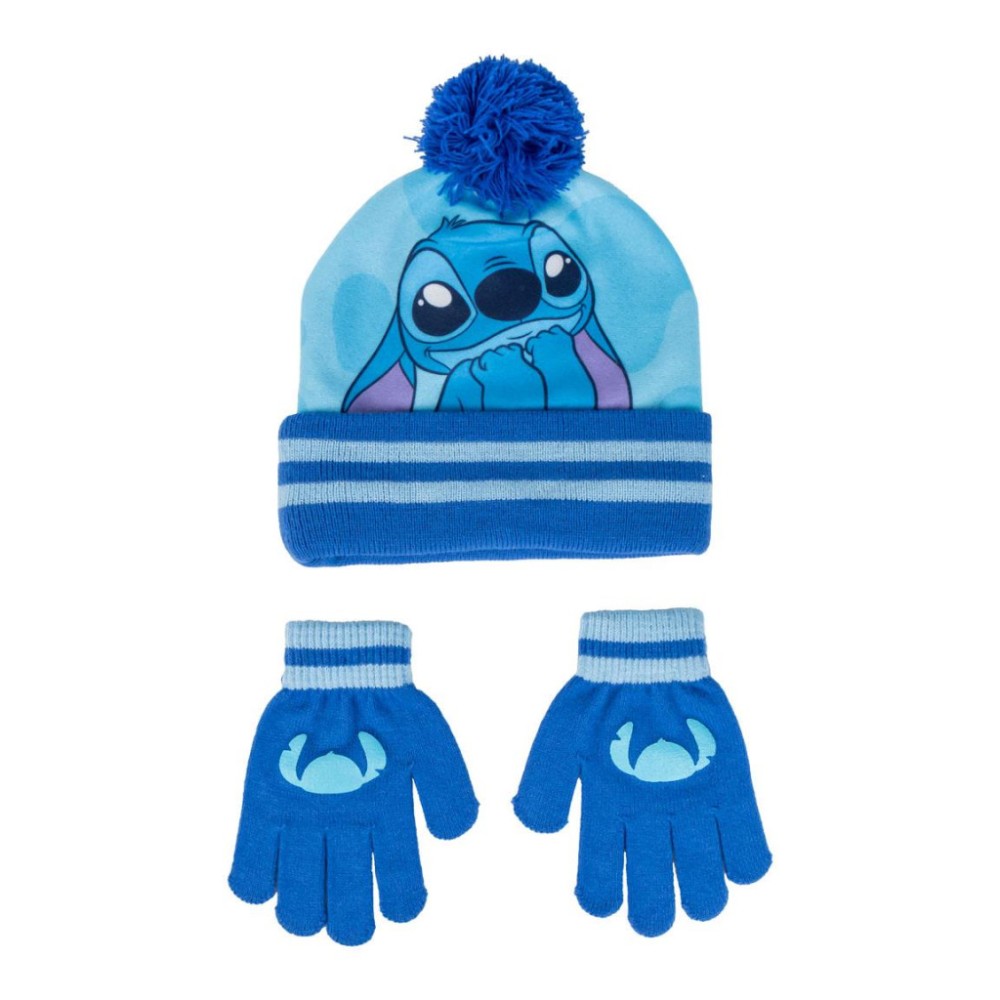 Disney Lilo and Stitch Blue kids hat+ gloves set