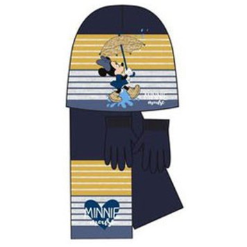 Disney Minnie  Rain children's hat + scarf + glove set 54 cm