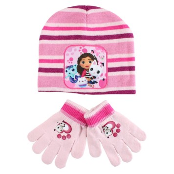 Gabby's Dollhouse Cuddle Paws kids hat + glove set