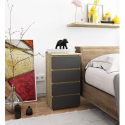 KOMODA CL4 DĄB ARTISAN / SZARA